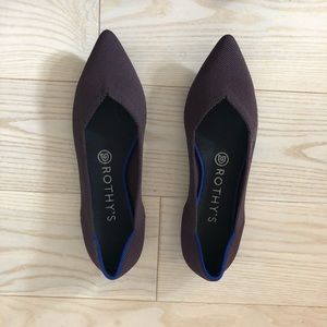 Rothys pointed toe flats in port, 7.5